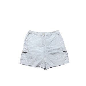 J.Jill Womens Linen Cargo Shorts Size 10 Light Gray